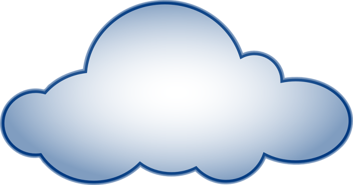 a blue cloud on a white background