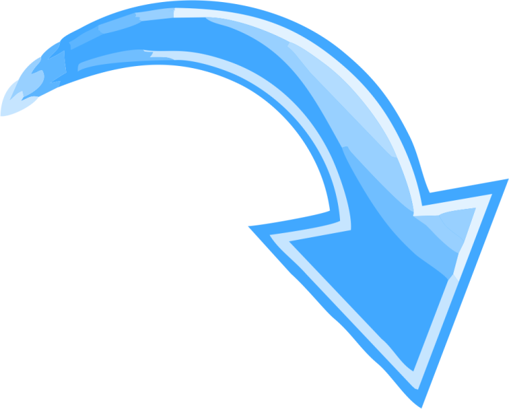 a blue arrow icon