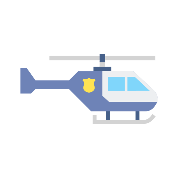 a helicopter icon on a white background