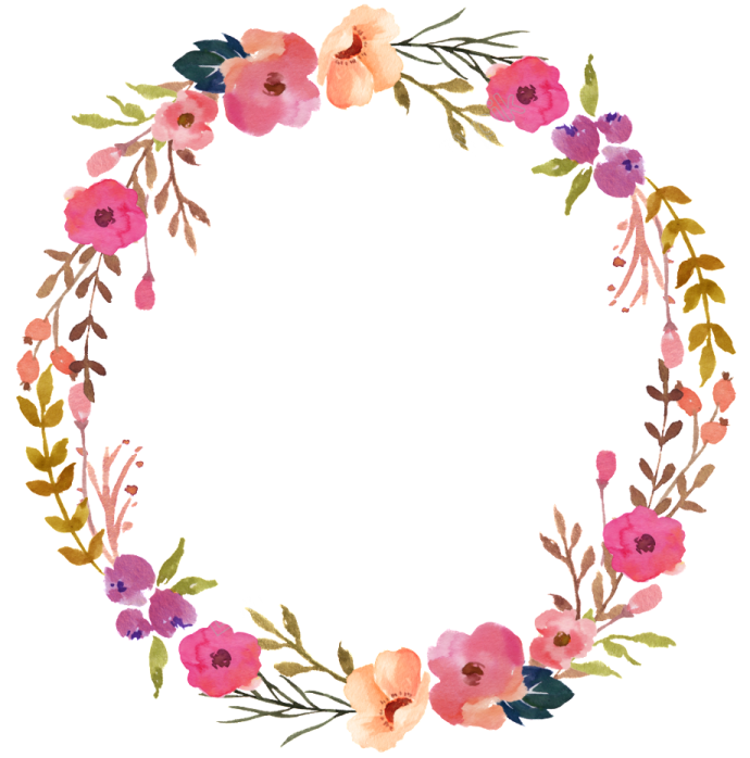 watercolor floral wreath clipart