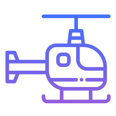 a helicopter icon on a white background