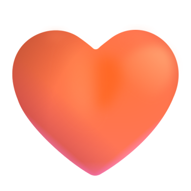 a red heart on a white background