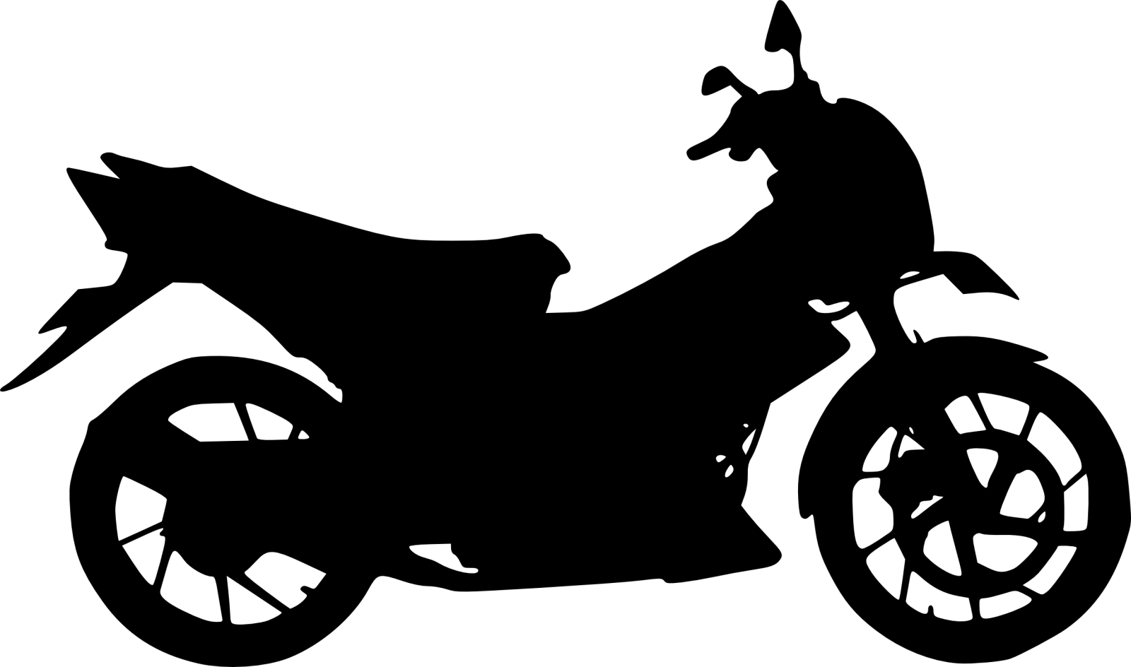 a black and white silhouette of a motorcycle