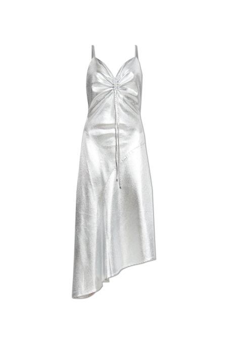 a white dress with a bow at the back
