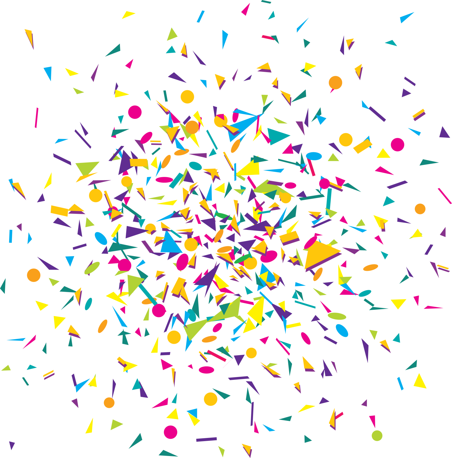 a colorful explosion of confectional shapes
