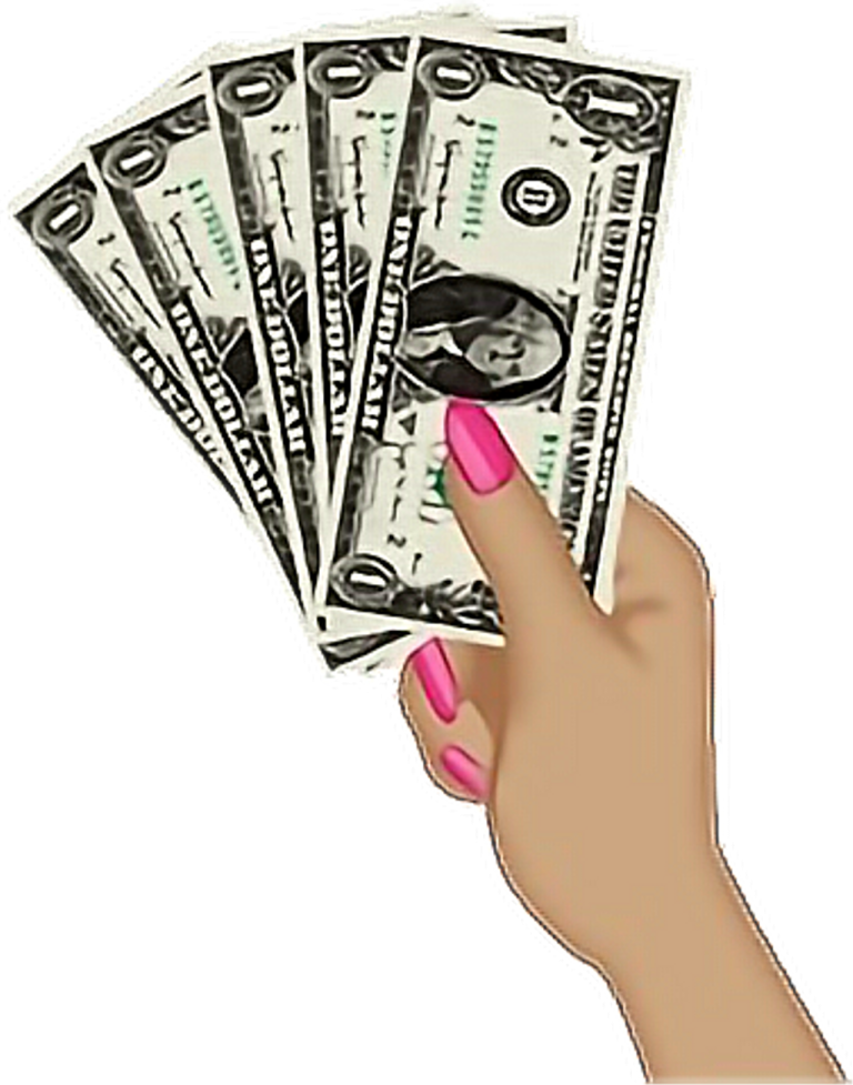 a hand holding a bunch of money