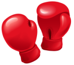 a pair of red boxing gloves