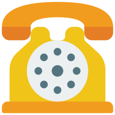 an orange and yellow telephone