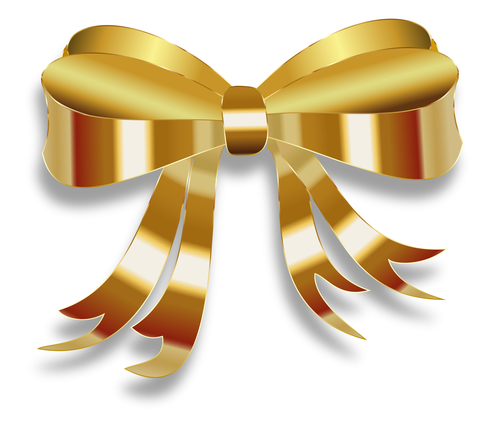 a gold bow on a white background
