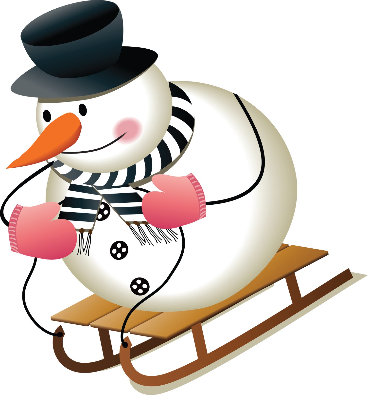 a snowman sitting on a sler