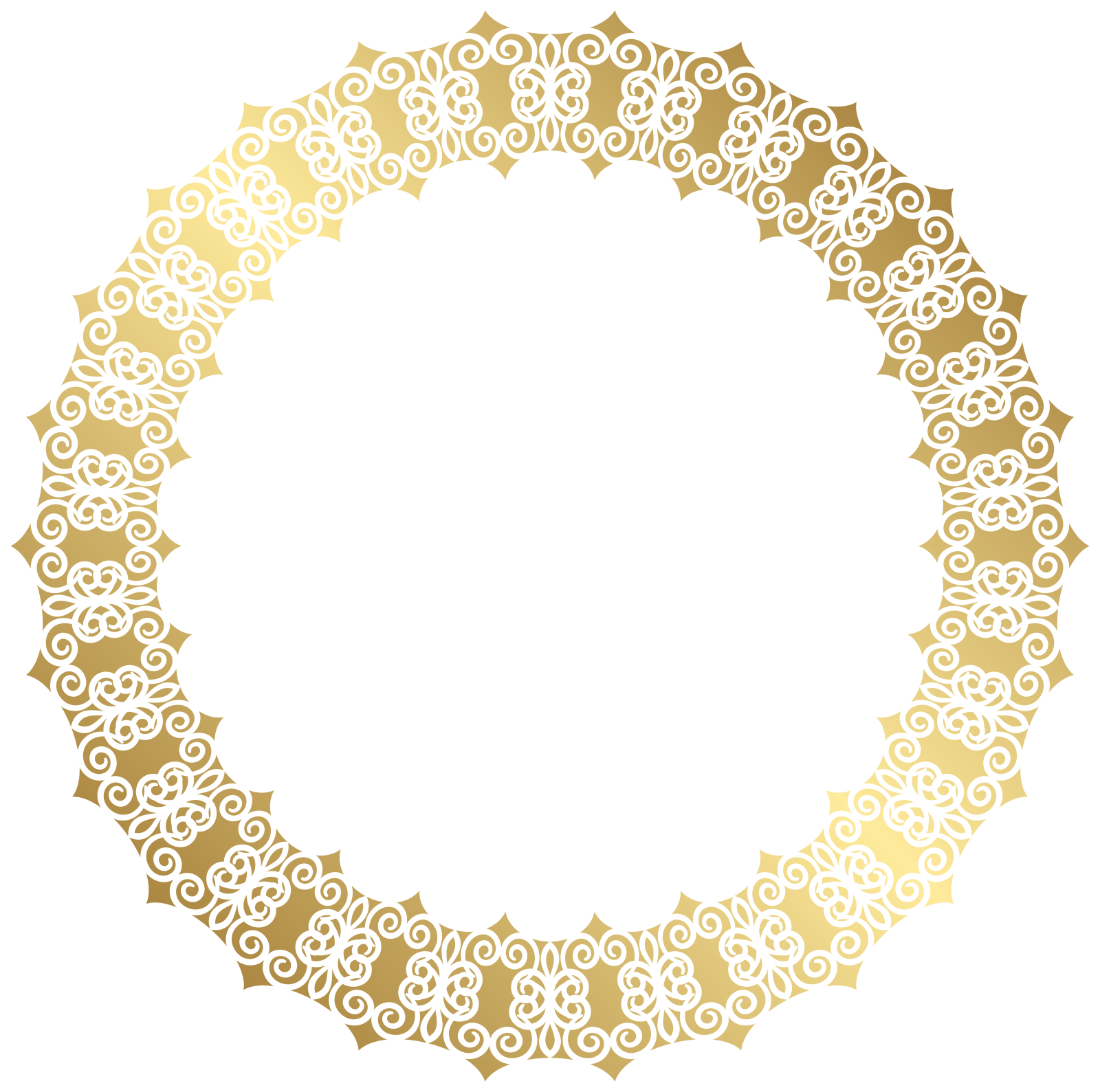 a gold frame with swirls and stars