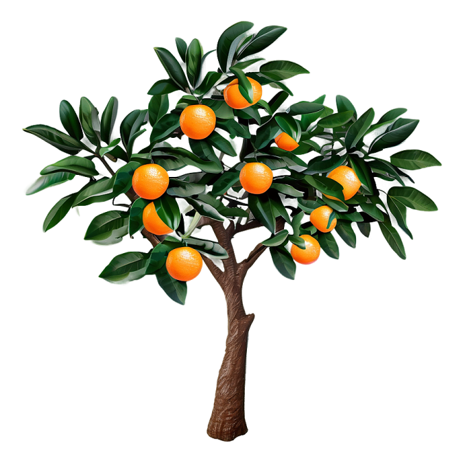 a tree with oranges on it