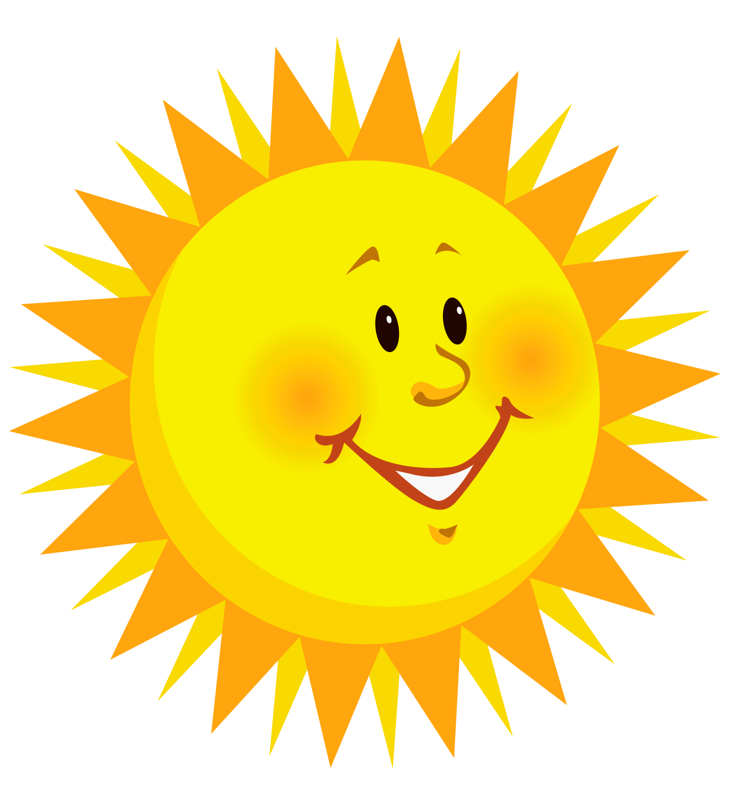 a smiling sun with its mouth open