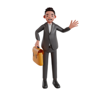 a man wearing a suit and holding a briefcase