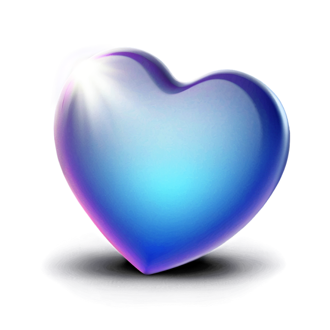 a blue and purple heart on a white background