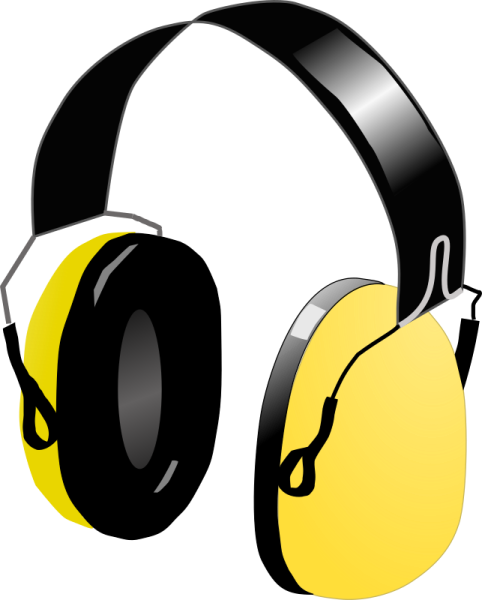 a pair of yellow and black headphones