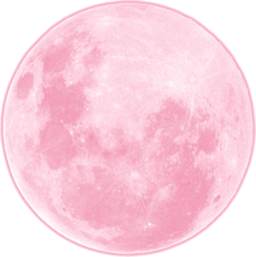 a pink moon on a white background