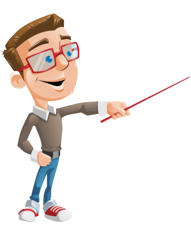 a cartoon character with glasses and a wand