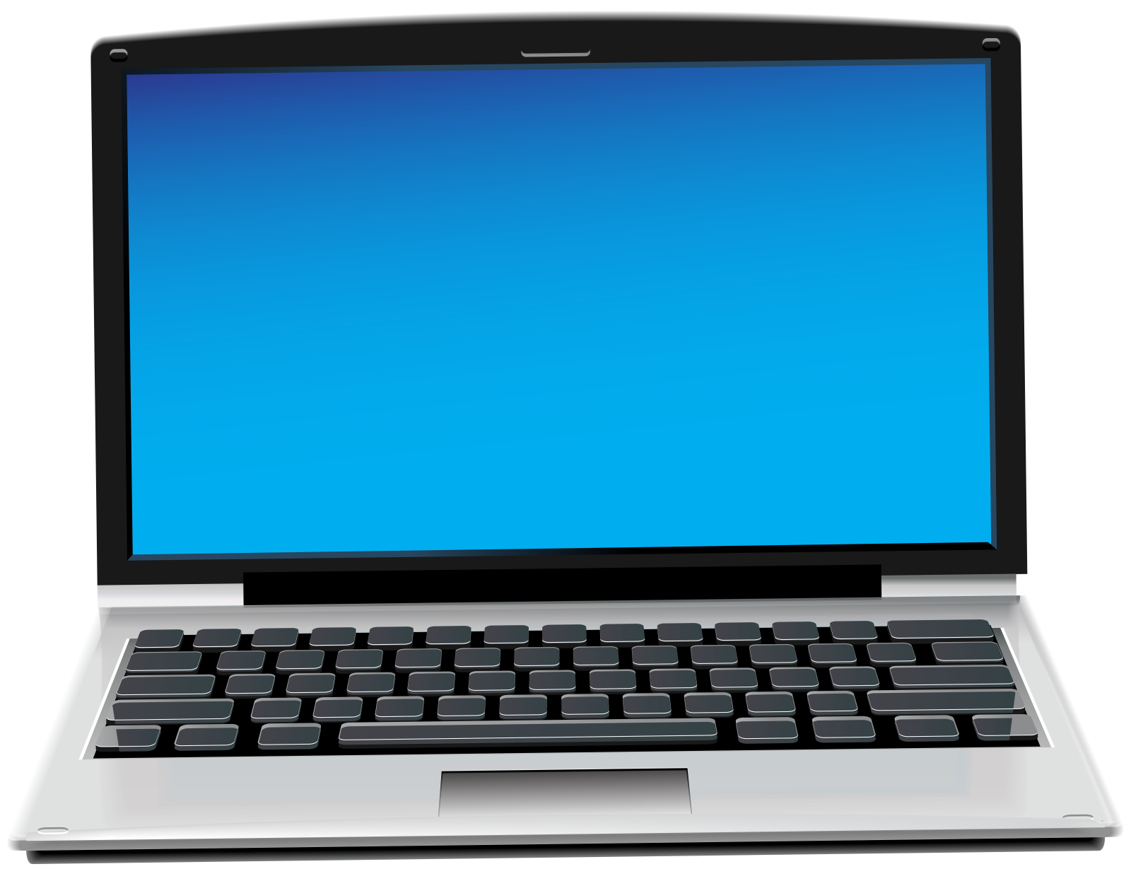 a laptop computer with a blue screen