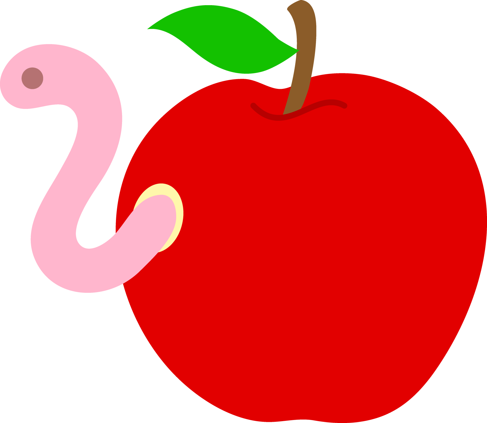 an apple with a worm inside of it