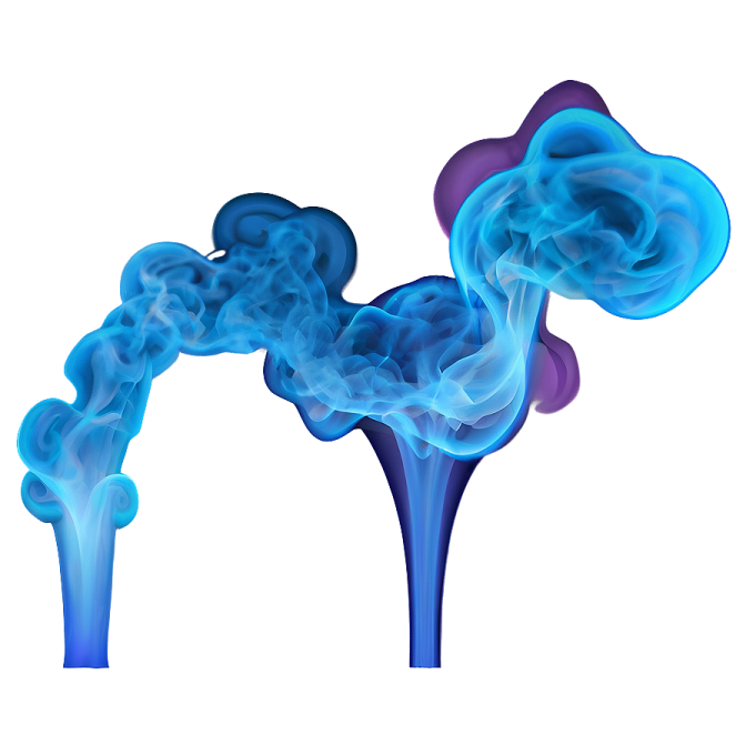 blue smoke on a white background