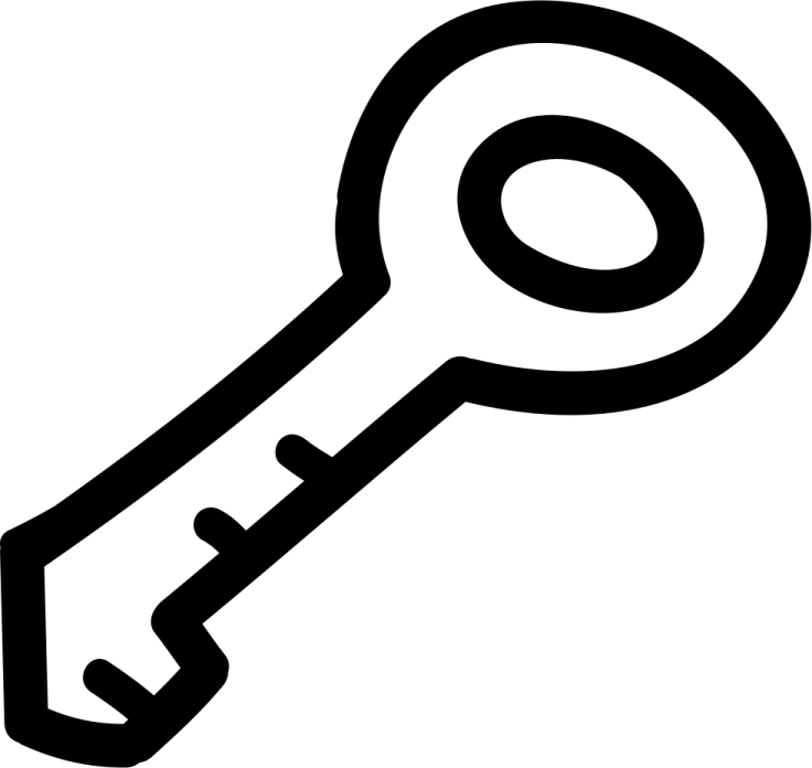a black and white image of a key