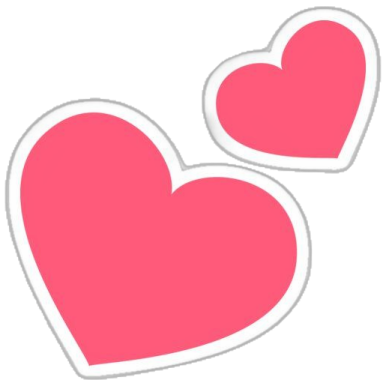 two pink hearts sticker