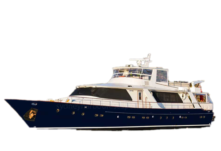 a blue and white boat on a white background
