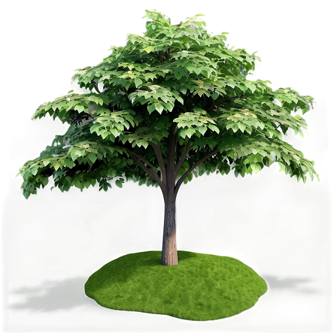 a tree with green leaves on a white background