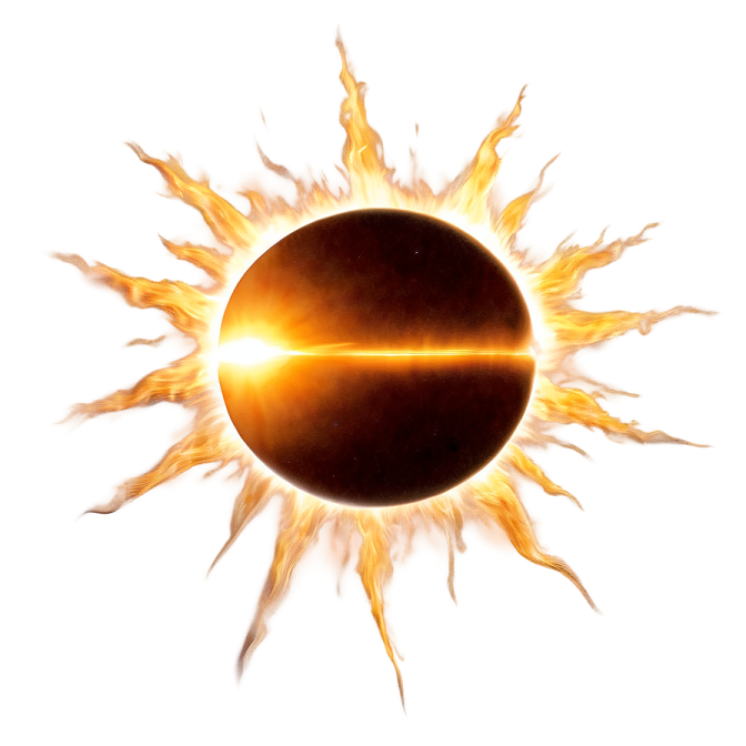 an image of a sun with fire coming from it