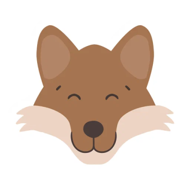 an illustration of a fox's head
