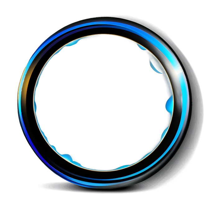 a black and blue ring on a white background