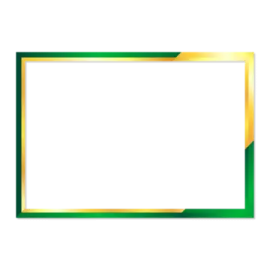 a green and gold frame on a white background