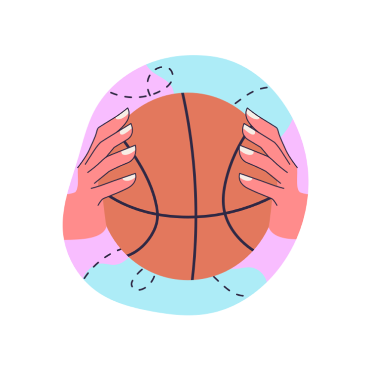 a person holding a basketball ball in their hands