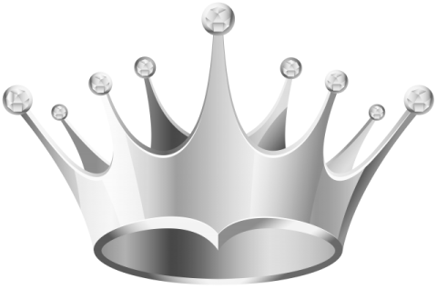 a silver crown on a white background