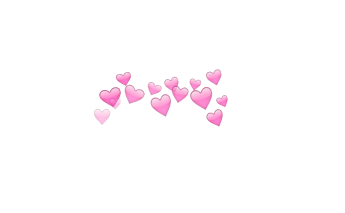 a group of pink hearts floating in the air