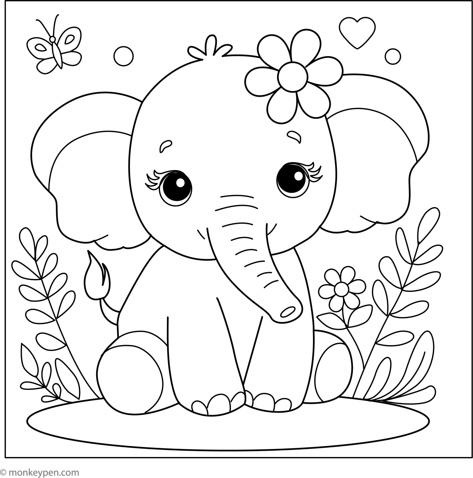 free printable elephant coloring pages
