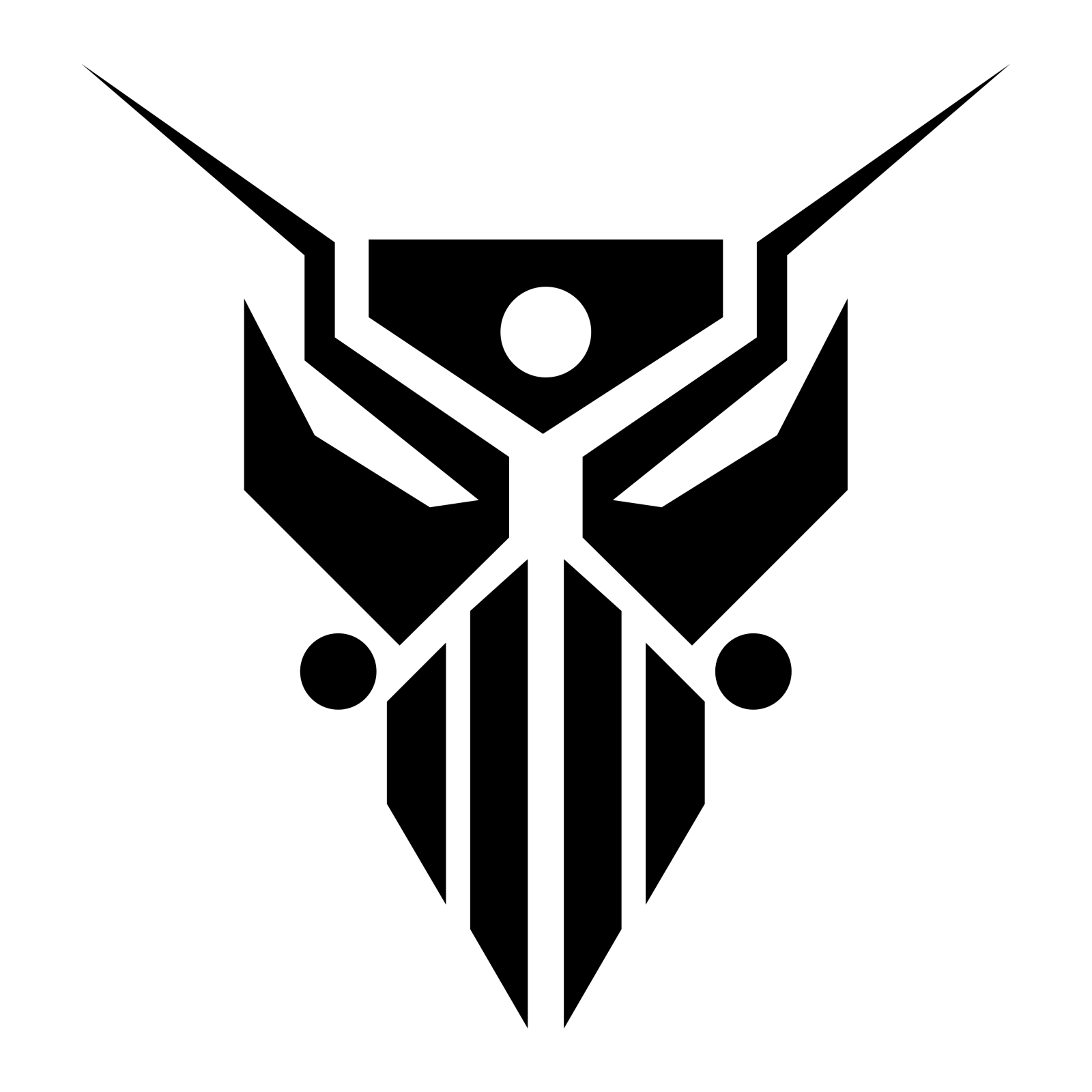 a black and white image of the punish logo