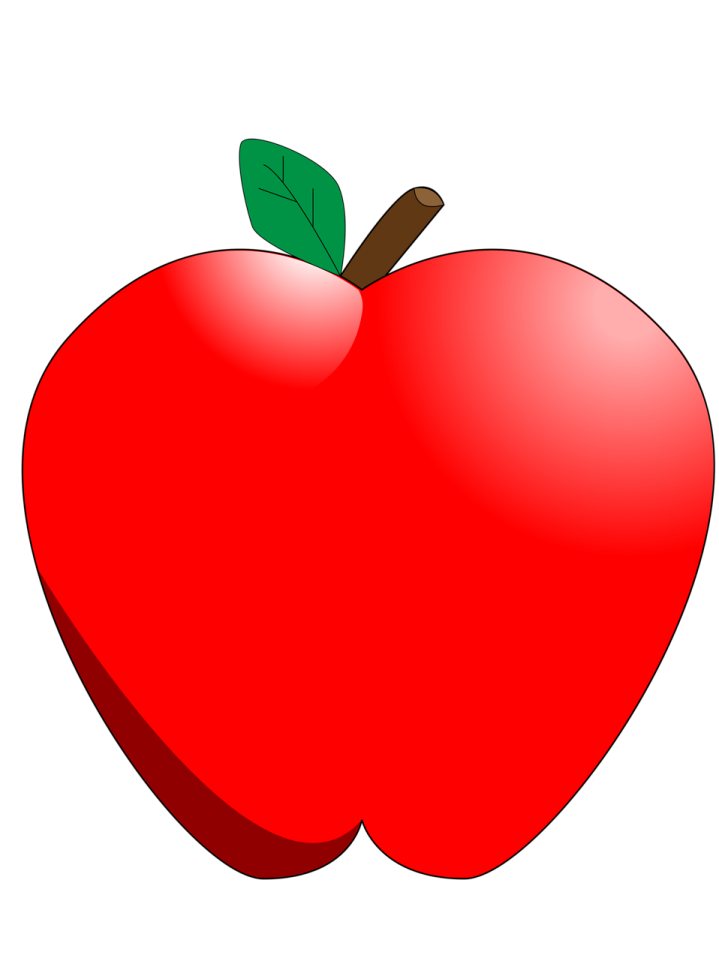 an apple with a leaf on it