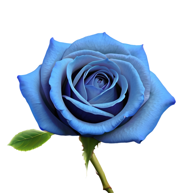 a blue rose on a white background