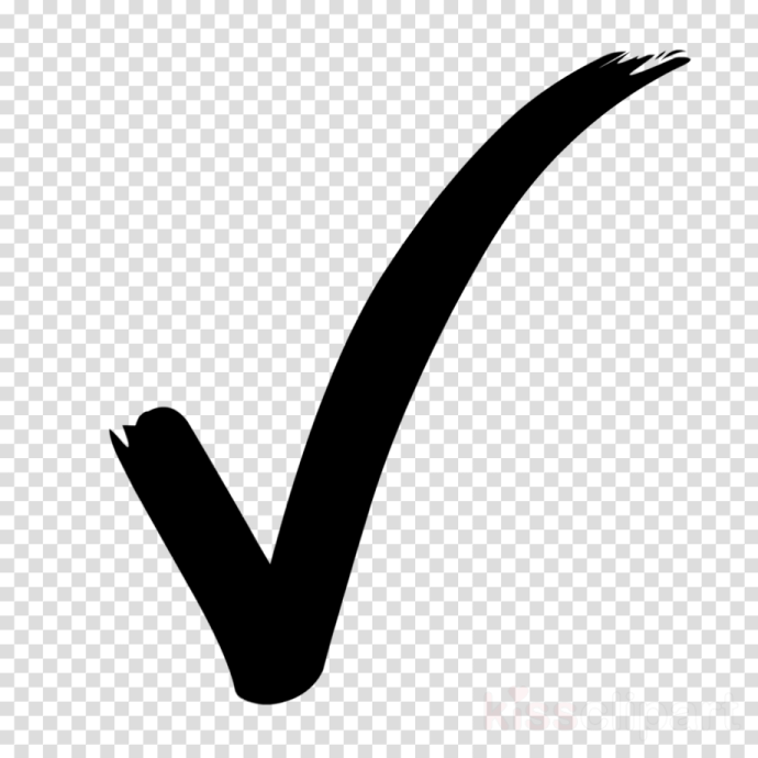 a black check mark on a transparent background