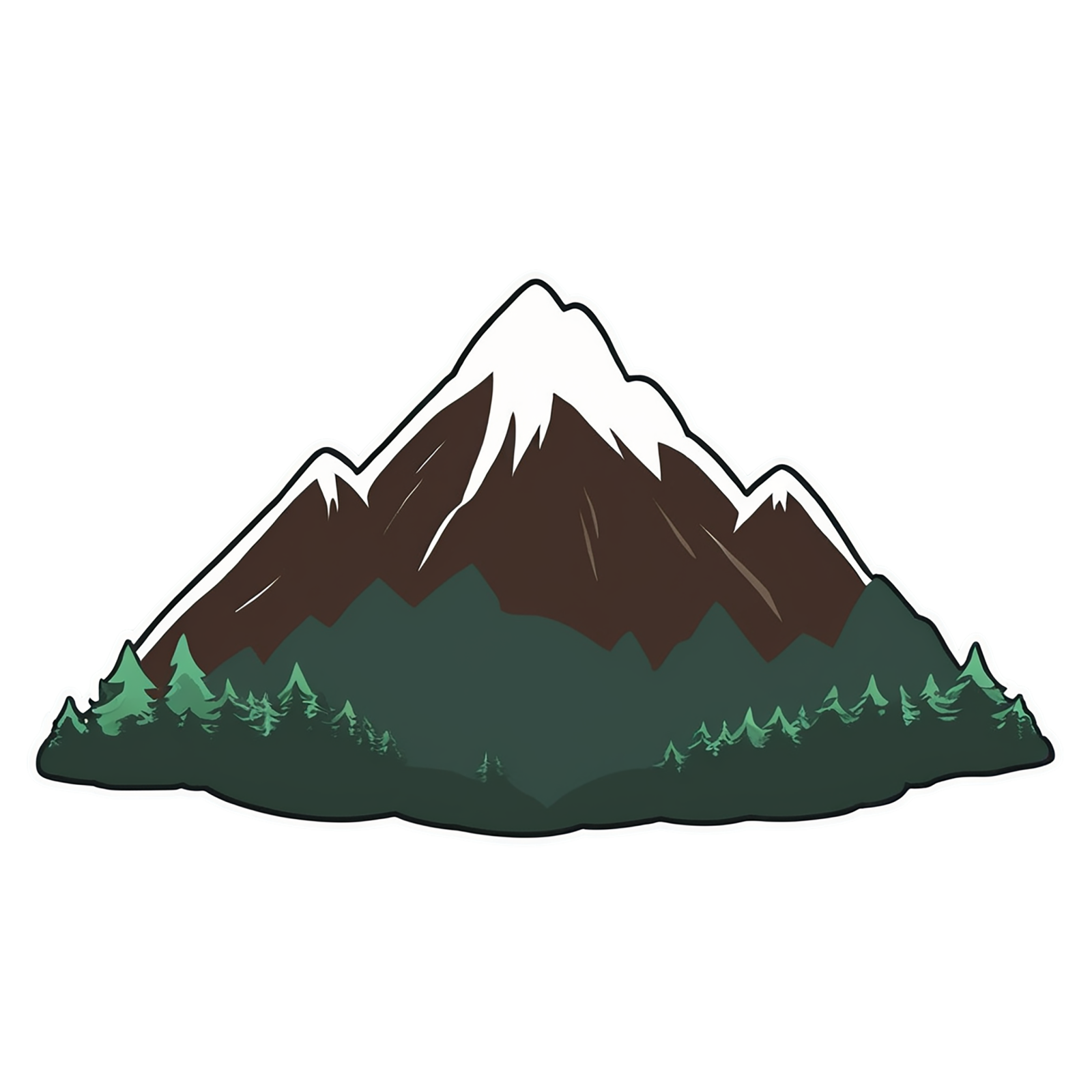 a mountain with trees and snow on it