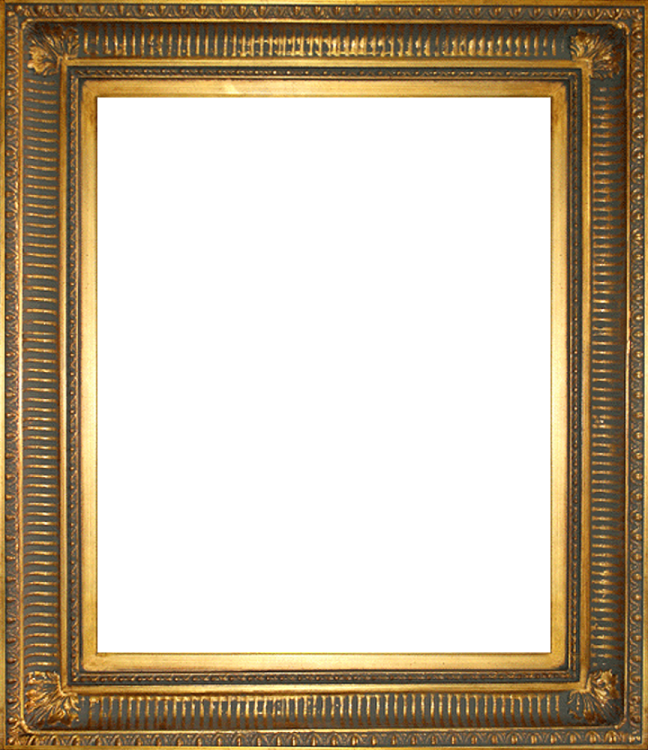 a gold frame on a white background