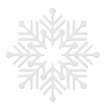 a white snowflake with a large snow fl