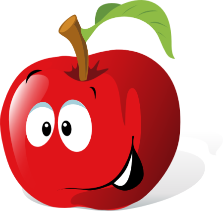 a red apple with a green leaf on top