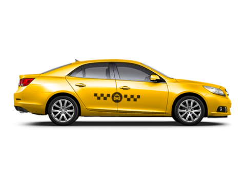 a yellow car on a white background