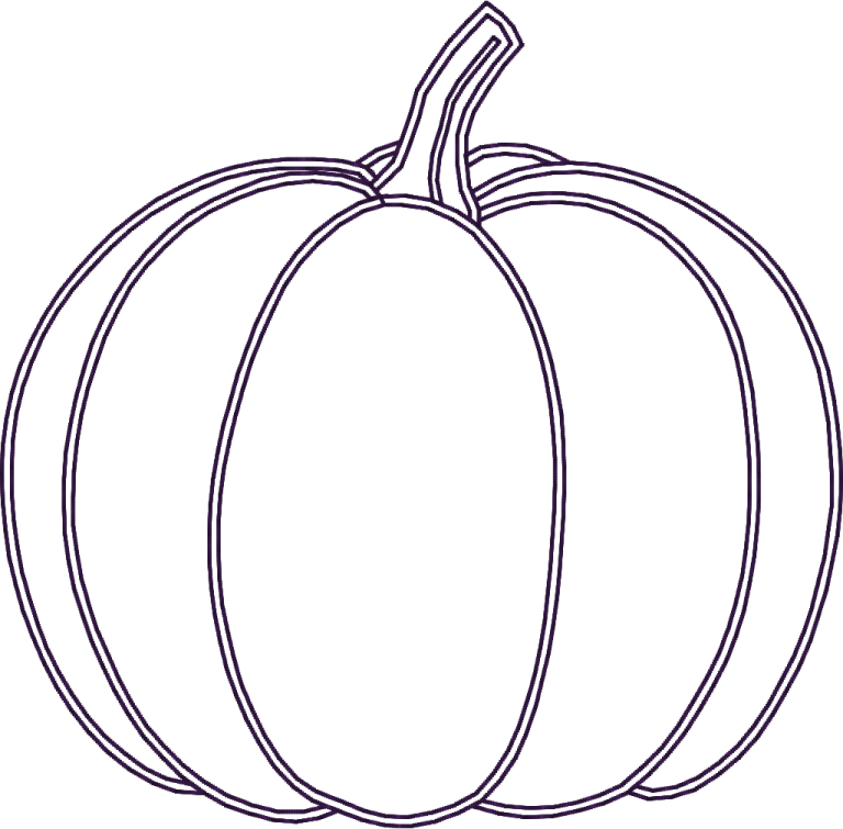 a black and white outline of a pumpkin