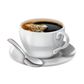 a cup of coffee with a spoon