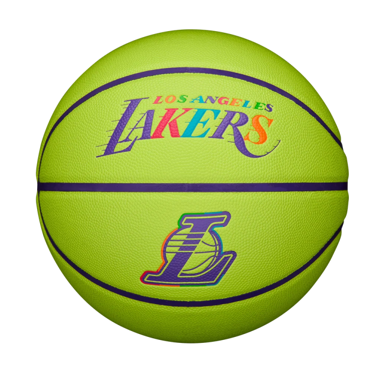 a basketball ball with the los lakers logo on it