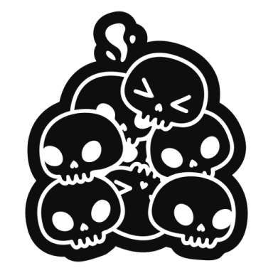 a bunch of skulls on a white background